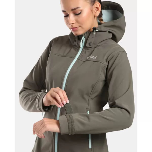  Ženska softshell jakna KILPI RAVIA-W WL0129KI TEMNO ZELENA 