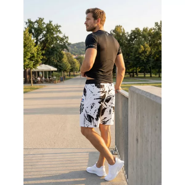  Moške premium funkcionalne kratke hlače brez žepov ALTISPORT VOJ/ALM036KRA02 ABSTRAKCIJA 