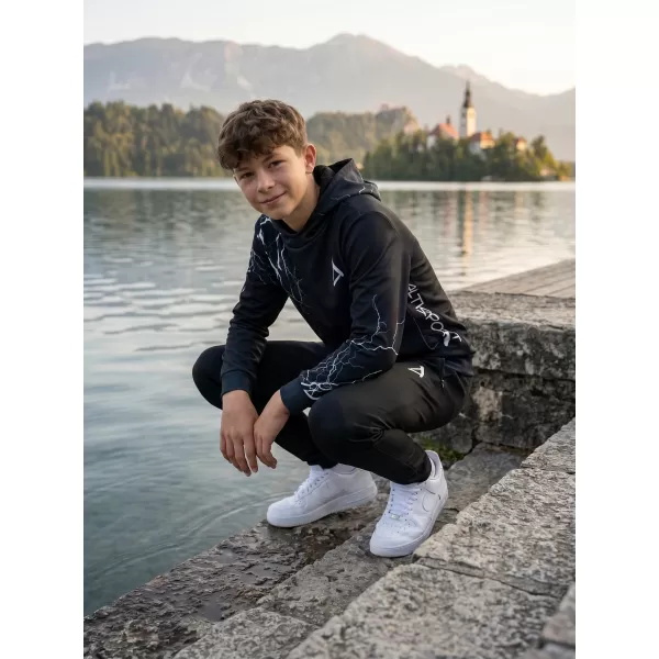  Otroški premium funkcionalni pulover ALTISPORT VOJ/ALK004MI01 ČRNO-BELO 