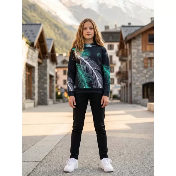  Otroški premium funkcionalni pulover ALTISPORT VOJ/ALK001MI01 ČRNA/TURKIZNA 