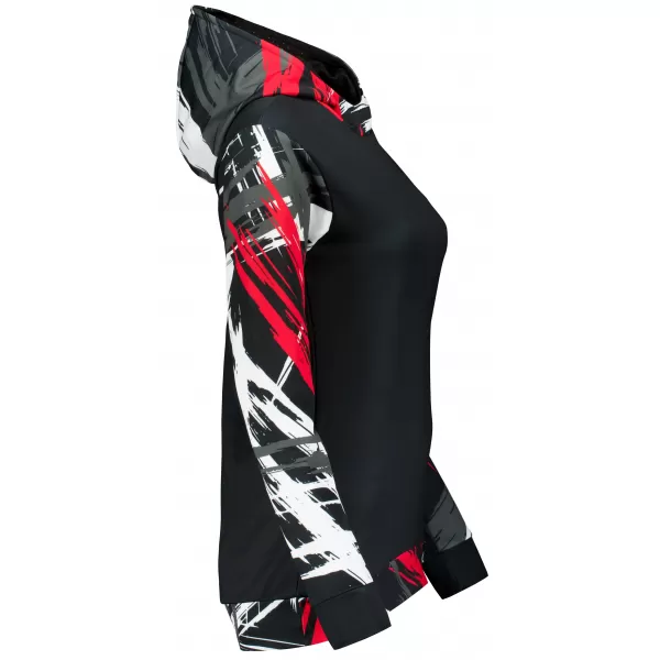  Ženski vrhunski funkcionalni pulover ALTISPORT VOJ/ALW039MI01 ČRNA/RDEČA 