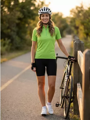 Ženski kolesarski dres ALTISPORT NoPrint NP/ALW115NJ ZELENA LIMETA