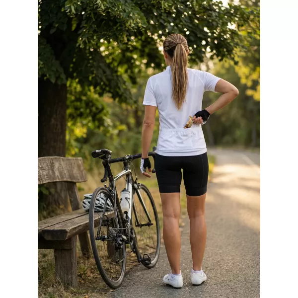  Ženski kolesarski dres ALTISPORT NoPrint NP/ALW115NJ BELA 