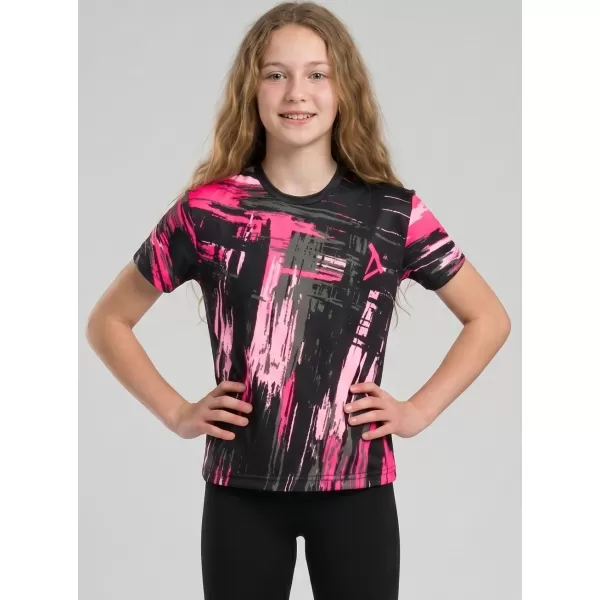  Otroška premium funkcionalna majica ALTISPORT VOJ/ALK010TR01 ČRNA/SVETLO ROZA 