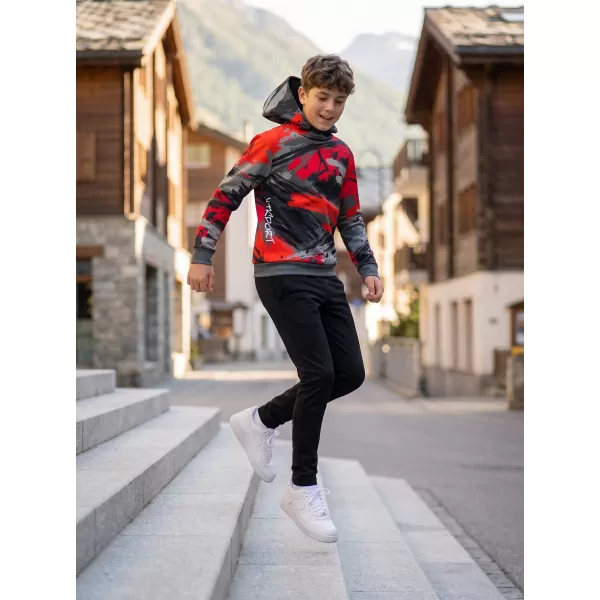  Otroški premium funkcionalni pulover ALTISPORT VOJ/ALK014MI01 ČRNA/RDEČA 