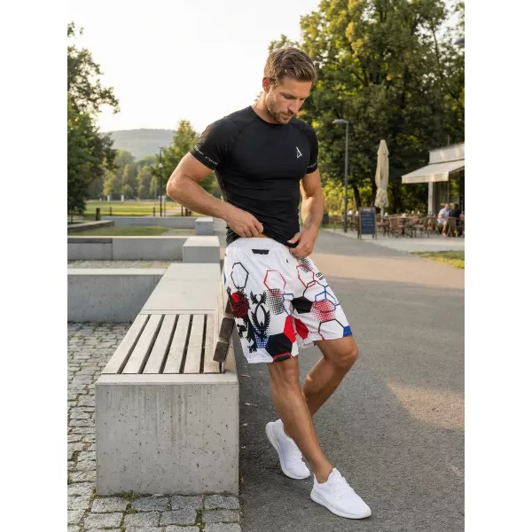  Moške premium funkcionalne kratke hlače brez žepov ALTISPORT VOJ/ALM036KRA02 HEKSA BELA 