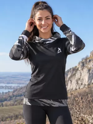 Ženski vrhunski funkcionalni pulover ALTISPORT VOJ/ALW039MI01 ČRNO/BELO