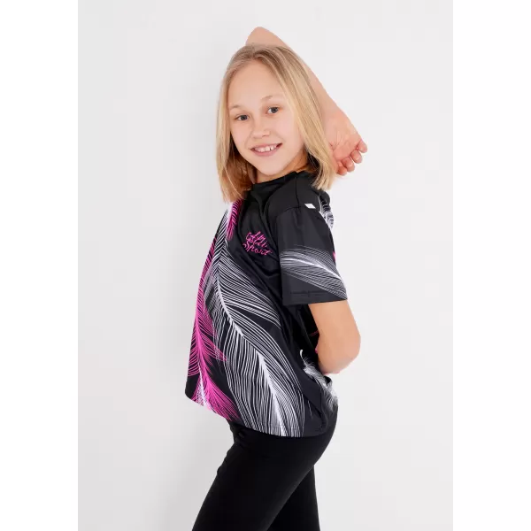  Otroška premium funkcionalna majica ALTISPORT VOJ/ALK001TR01 ČRNA/ROZA 