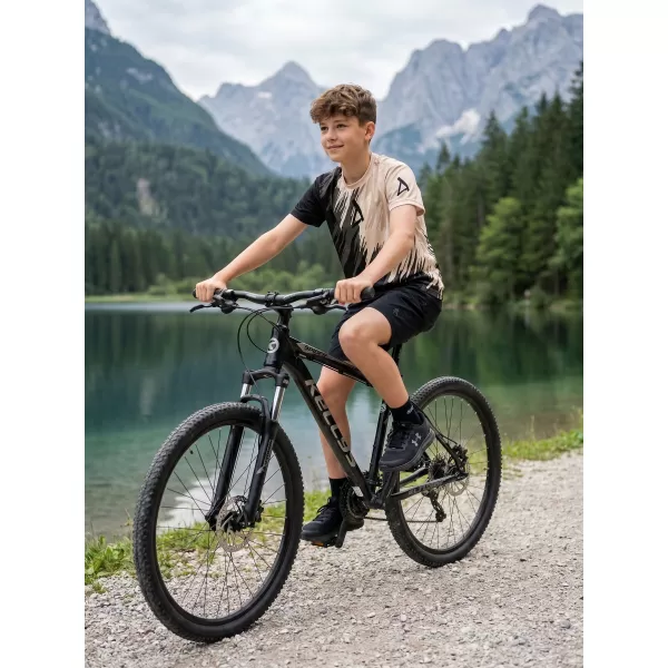  Otroška premium funkcionalna majica ALTISPORT VOJ/ALK006TR01 ČRNA/RJAVA 