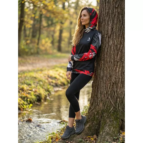  Ženski vrhunski funkcionalni pulover ALTISPORT VOJ/ALW039MI01 ČRNA/RDEČA 