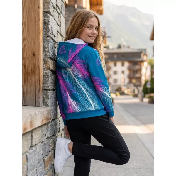  Otroški premium funkcionalni pulover ALTISPORT VOJ/ALK001MI01 BENCIN/ROZA 