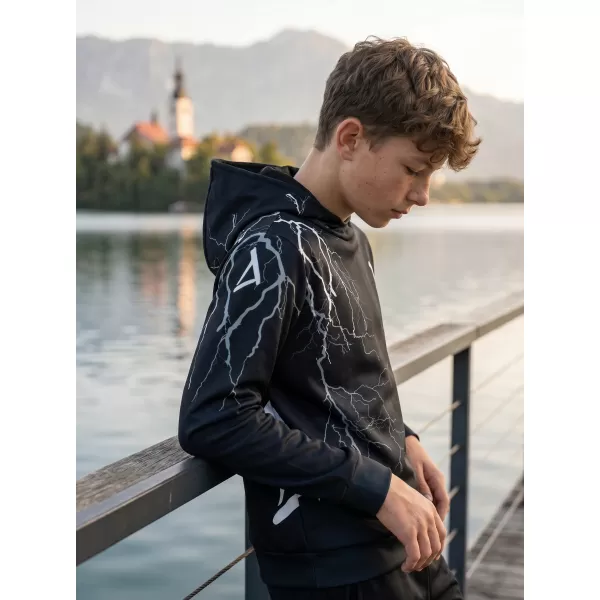  Otroški premium funkcionalni pulover ALTISPORT VOJ/ALK004MI01 ČRNO-BELO 