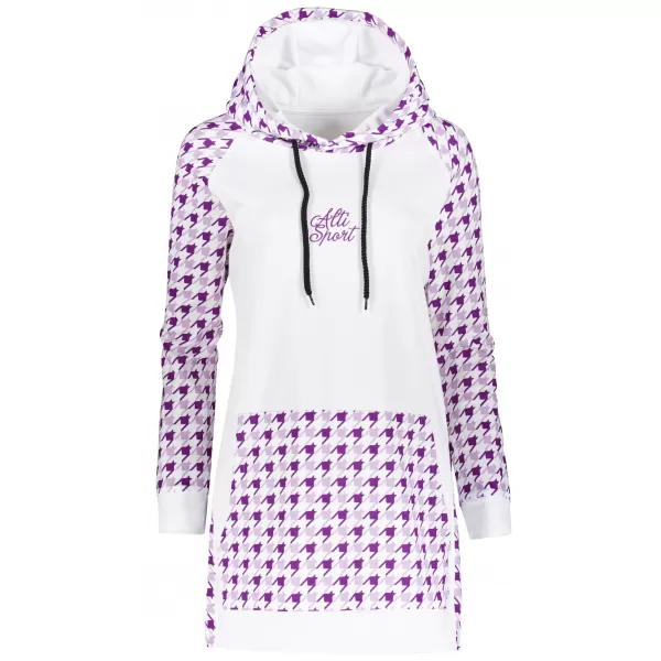  Ženski funkcionalni podaljšani pulover premium ALTISPORT VOJ/ALW048MI03 BELA/VIJOLIČNA 