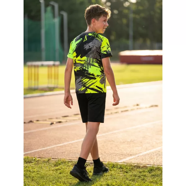  Otroška premium funkcionalna majica ALTISPORT VOJ/ALK014TR01 ČRNA/ZELENA 