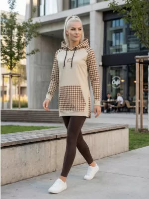 Ženski funkcionalni podaljšani pulover premium ALTISPORT VOJ/ALW048MI03 RJAVA