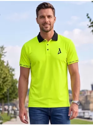 Moška funkcionalna majica z vrhunskim ovratnikom ALTISPORT VOJ/ALM000TR05 NEON RUMENA