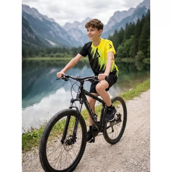  Otroška premium funkcionalna majica ALTISPORT VOJ/ALK006TR01 ČRNA IN RUMENA 