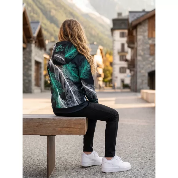  Otroški premium funkcionalni pulover ALTISPORT VOJ/ALK001MI01 ČRNA/TURKIZNA 