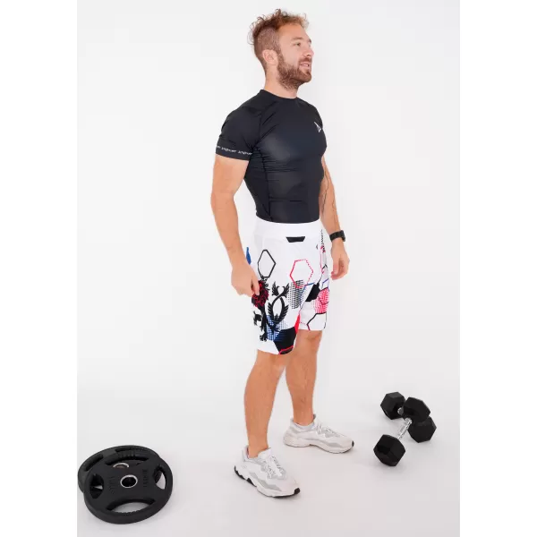  Moške premium funkcionalne kratke hlače brez žepov ALTISPORT VOJ/ALM036KRA02 HEKSA BELA 