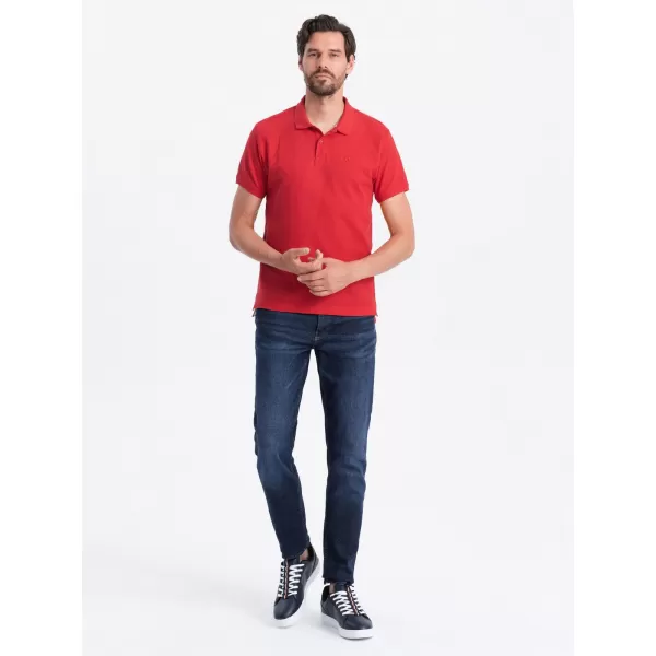  Moška T -majica z ovratnikom OMBRE S1374 RDEČA 