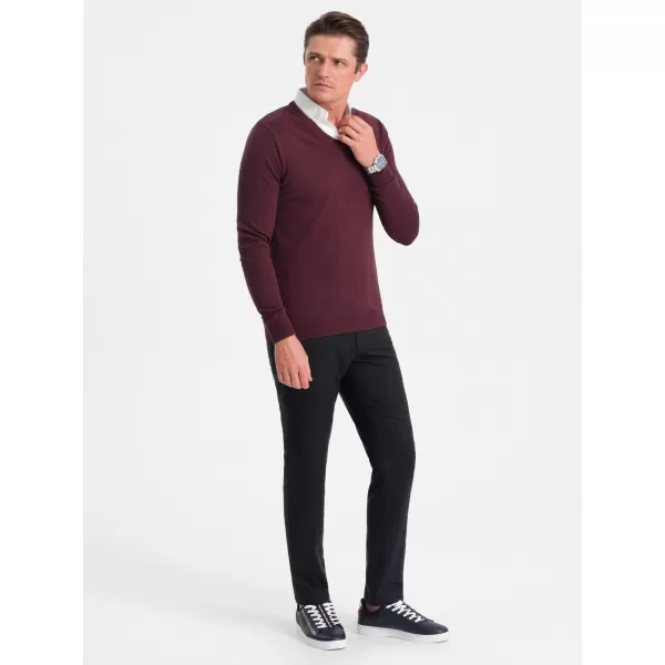  Moški pulover OMBRE OM-SWSW-0102 MAROON 
