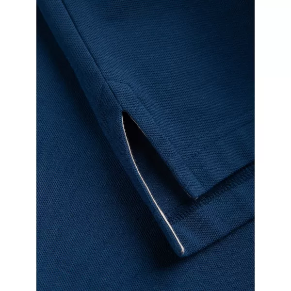  Moška T -majica z ovratnikom OMBRE S1374 TEMNO MODRA 