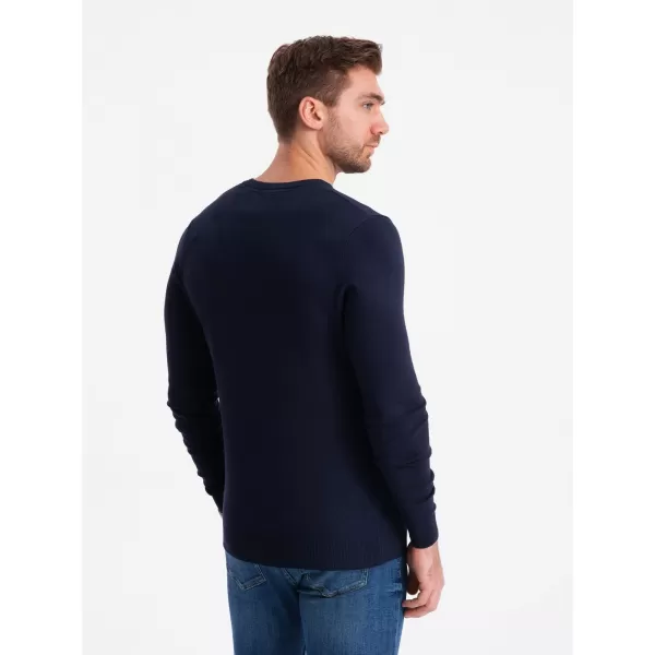  Moški pulover OMBRE OM-SWBS-0107 MORNARSKO MODRO 