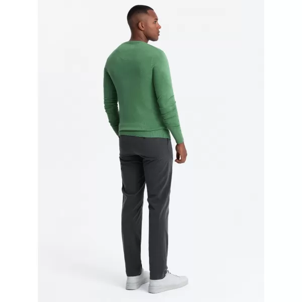  Moški pulover OMBRE OM-SWBS-0106 ZELENO 