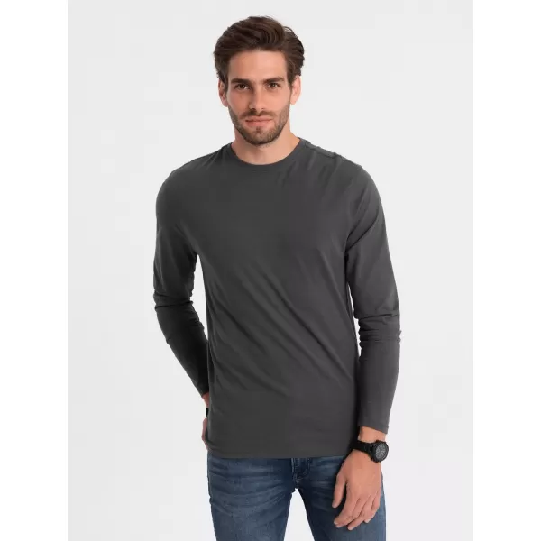  Moška T -majica z dolgim ​​rokavom OMBRE OM-LSBL-0106 GRAFIT 
