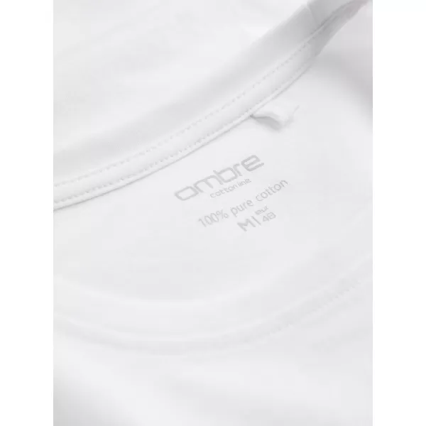  Moška T -majica z dolgim ​​rokavom OMBRE OM-LSBL-0106 BELA 