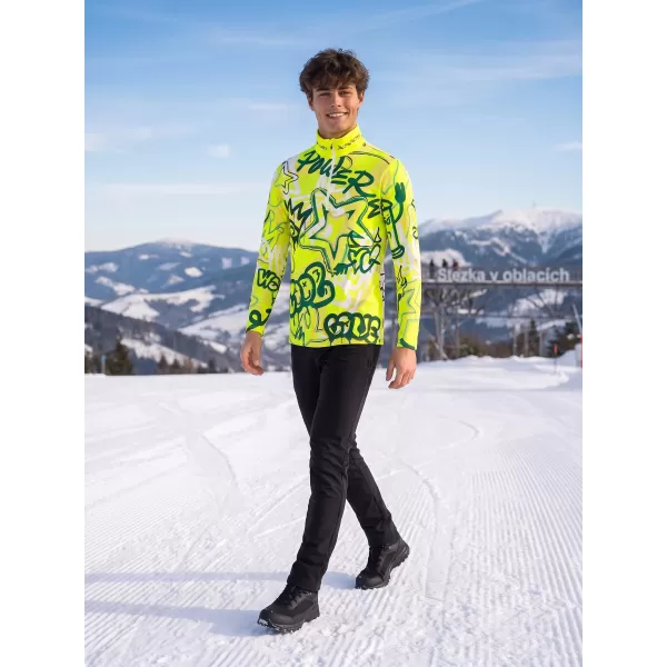  Moški vrhunski funkcionalni termo pulover ALTISPORT VOJ/ALM054TER03 FLUORESCENTNO ZELENA 