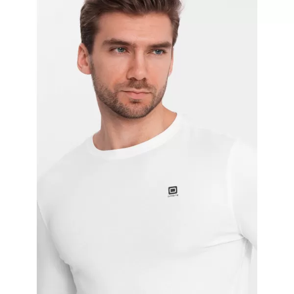  Moška T -majica z dolgim ​​rokavom OMBRE OM-LSCL-0102 BELA 