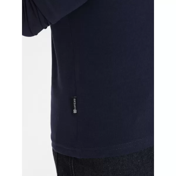  Moška T -majica z dolgim ​​rokavom OMBRE OM-LSCL-0110 MORNARSKO MODRO 