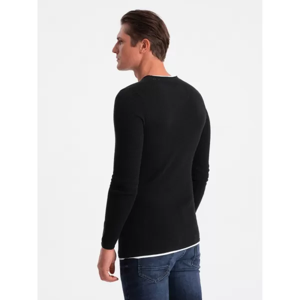  Moški pulover OMBRE OM-SWSW-0103 ČRN 