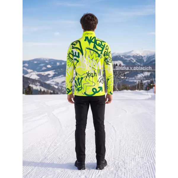  Moški vrhunski funkcionalni termo pulover ALTISPORT VOJ/ALM054TER03 FLUORESCENTNO ZELENA 