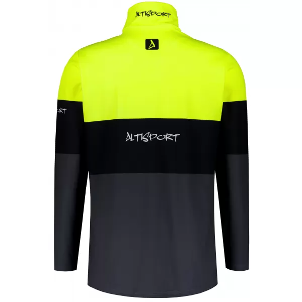  Pánská funkční termo mikina premium ALTISPORT VOJ/ALM051TER03 NEON YELLOW/ŠEDÁ 