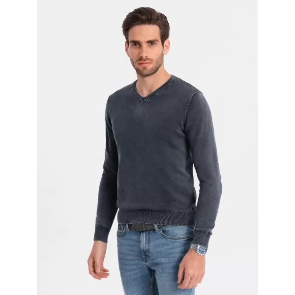  Moški pulover OMBRE OM-SWOS-0108 MORNARSKO MODRO 