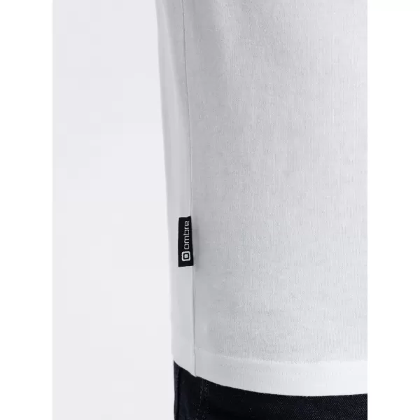  Moška T -majica z dolgim ​​rokavom OMBRE OM-LSBL-0106 BELA 