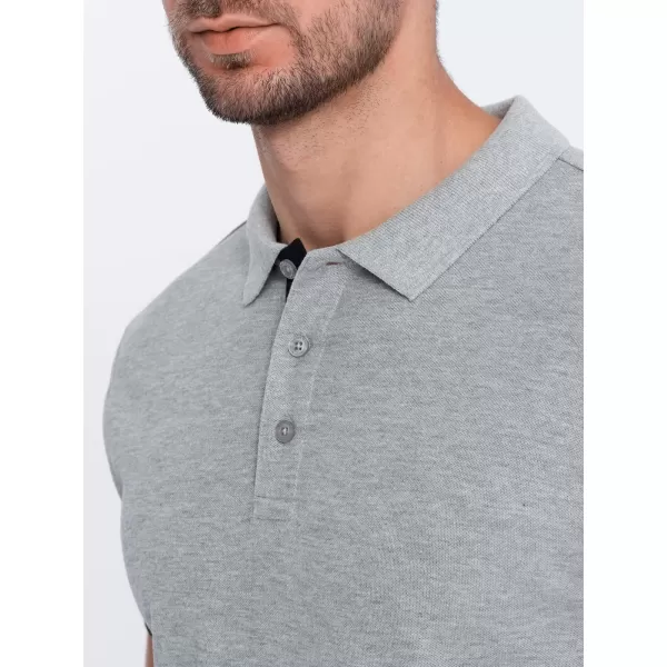  Moška T -majica z ovratnikom OMBRE OM-POSS-0113 SIVA 