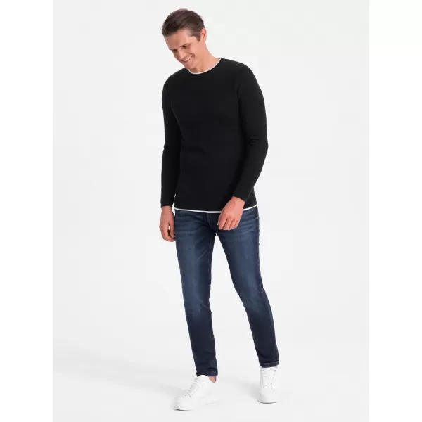  Moški pulover OMBRE OM-SWSW-0103 ČRN 