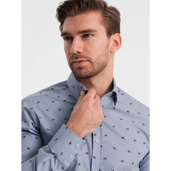  Srajca OMBRE OM-SHCS-0156 SVETLO MODRA 