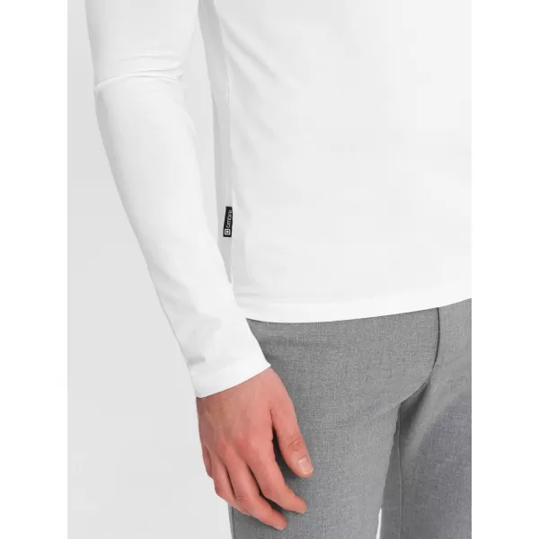  Moška T -majica z dolgim ​​rokavom OMBRE OM-LSCL-0102 BELA 