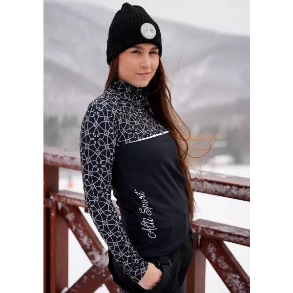  Ženska premium funkcionalna termo jopica ALTISPORT VOJ/ALW053TER03 ČRNO-BELO 