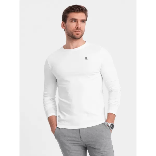  Moška T -majica z dolgim ​​rokavom OMBRE OM-LSCL-0102 BELA 