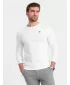 Moška T -majica z dolgim ​​rokavom OMBRE OM-LSCL-0102 BELA