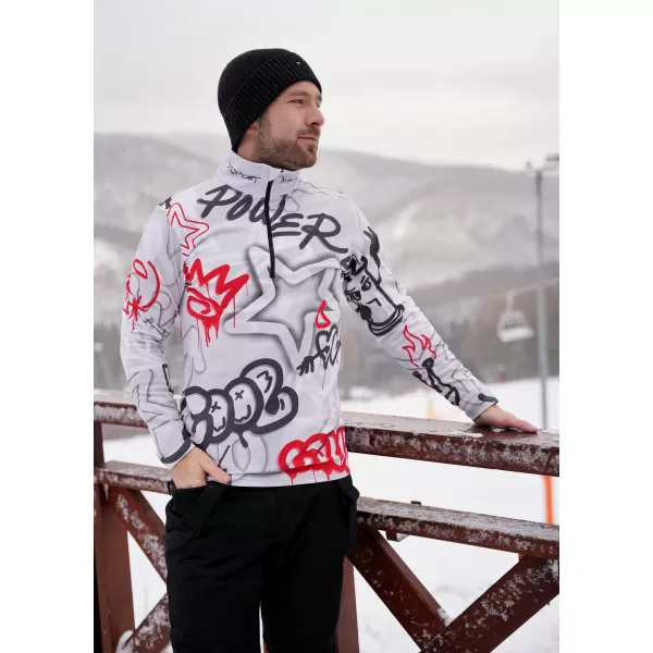  Moški vrhunski funkcionalni termo pulover ALTISPORT VOJ/ALM054TER03 SIVO-RDEČA 