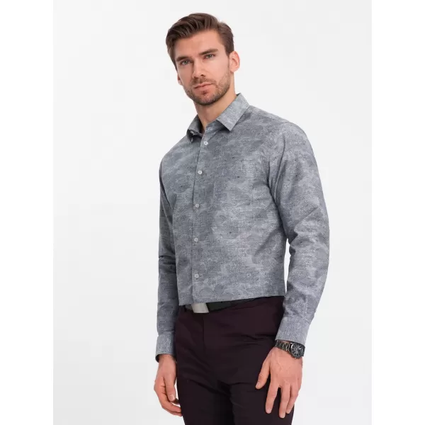  Srajca OMBRE OM-SHCS-0157 SIVA 