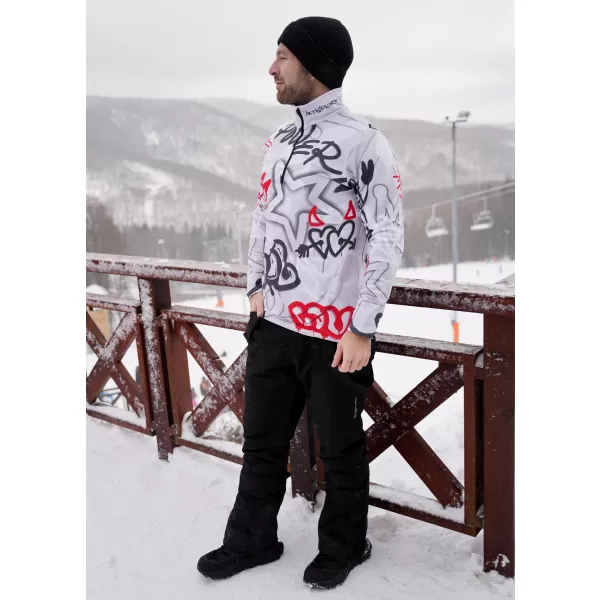  Moški vrhunski funkcionalni termo pulover ALTISPORT VOJ/ALM054TER03 SIVO-RDEČA 