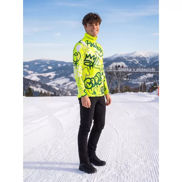  Moški vrhunski funkcionalni termo pulover ALTISPORT VOJ/ALM054TER03 FLUORESCENTNO ZELENA 