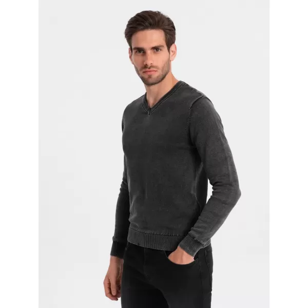  Moški pulover OMBRE OM-SWOS-0108 ČRN 